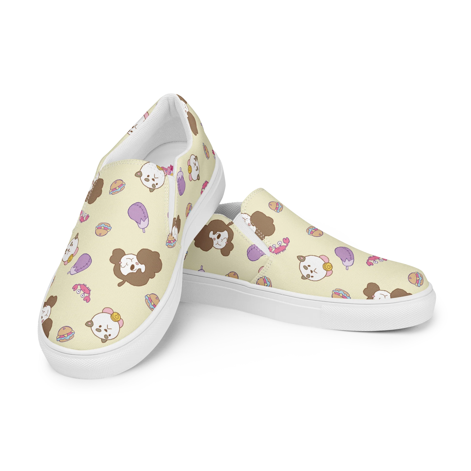 Women's Bee and Puppycat Yellow Slip-on Sneakers - Image 3